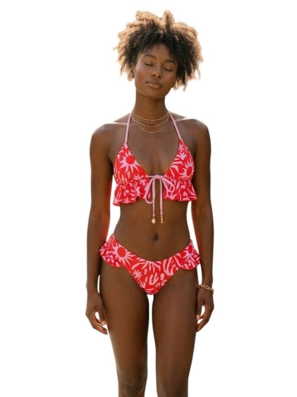 POPFLEX Island Breeze Bikini Top Paradiso Size M – NWOT Adjustable Halter